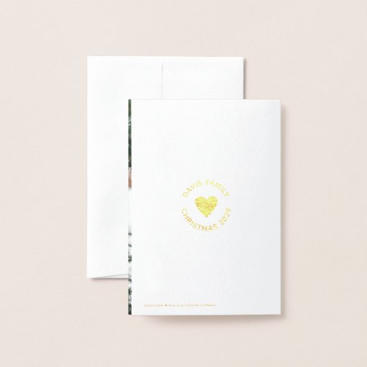 冬の松の木ミニ休日の挨拶と写真 箔カード (裏面封筒付き)