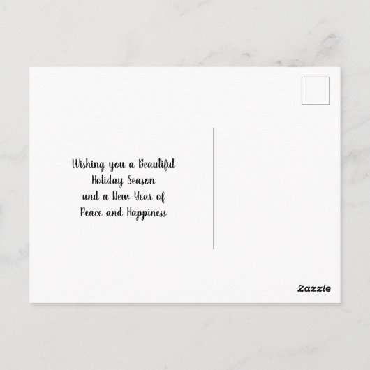 冬の松の木 – 世紀中頃のクリスマス風景 ポストカード (裏面)