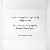 冬の松の枝3枚のエレガント写真クリスマス 三つ折りクリスマスカード (内部中)