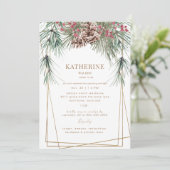 冬の松の枝 ブライダルシャワー 招待状 (スタンド正面)