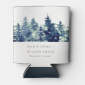 冬の松の森の雪の水の色結婚の 缶クーラー (正面)