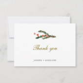 冬の松の結婚写真 サンキューカード (正面)