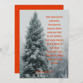 冬の松の財宝の天国勇気付けられる 招待状 (正面/裏面)