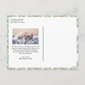 冬の松の針ガーランド写真ハッピーホリデー シーズンポストカード (裏面)