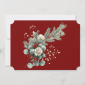 冬の松の針レッドベリーリハーサルディナー 招待状 (裏面)