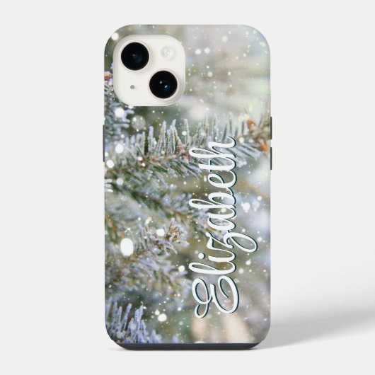 冬の松の雪景色 iPhoneケース (裏面)