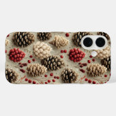 冬の松ぼっくりと赤い実 Case-Mate iPhoneケース (裏面 (横))