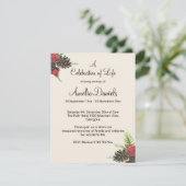 冬の松ぼっくり 命の感謝カード 招待状 (スタンド正面)