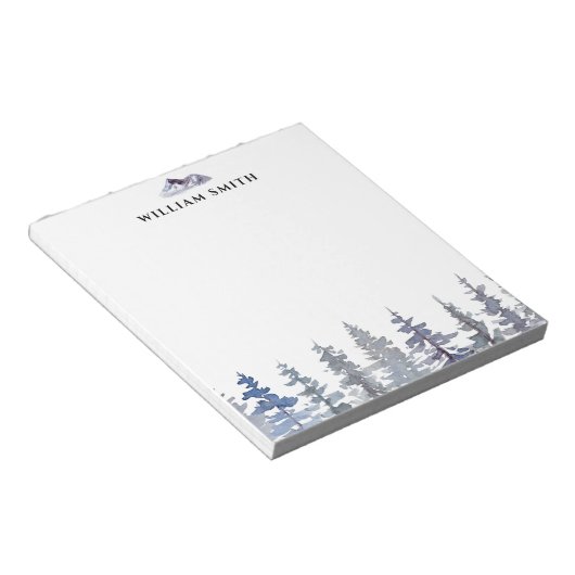 冬の松パーソナライズされた林 ノートパッド (アングル)