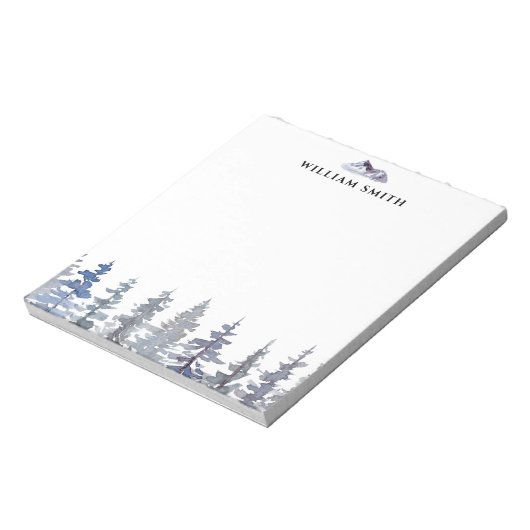 冬の松パーソナライズされた林 ノートパッド (回転)