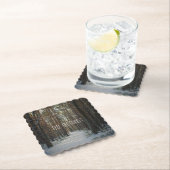 冬の松林の雪の道 ペーパーコースター (インサイチュ)