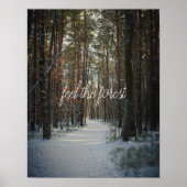 冬の松林の雪の道 ポスター (正面)