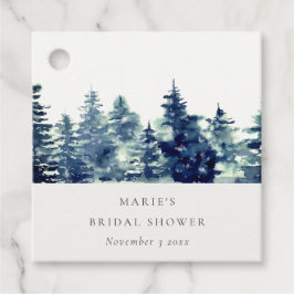 冬の松林の雪 水彩 結婚前お茶会 フェイバータグ