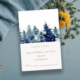 冬の松林雪おむつラッフルベビーシャワー エンクロージャーカード