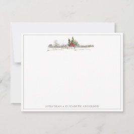 冬の松林　ミニマルなメモカード ノートカード