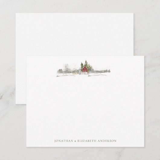 冬の松林　ミニマルなメモカード ノートカード (正面/裏面)