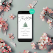 冬の松結婚雪 招待状