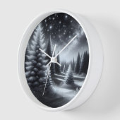 冬の松 壁時計 (傾斜)
