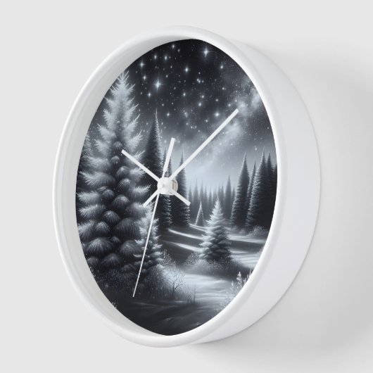冬の松 壁時計 (傾斜)