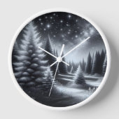 冬の松 壁時計 (正面)