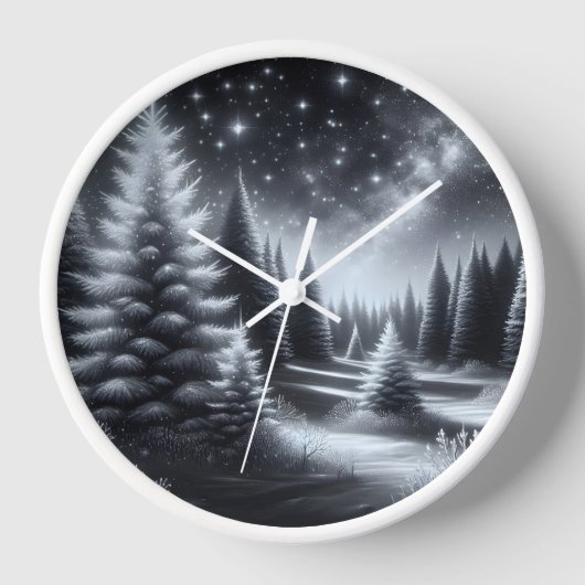 冬の松 壁時計 (正面)