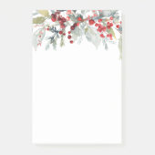 冬の果実が緑の葉の結婚クリスマス ポストイット (正面)