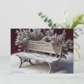 冬の果実で霜で覆われたベンチ シーズンカード (スタンド正面)