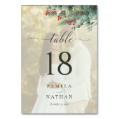 冬の果実と松の水の色の緑結婚の テーブルナンバー (正面)