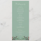 冬の果実と松の水の色の緑結婚の プログラム (裏面)