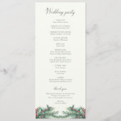 冬の果実と松の水の色の緑結婚の プログラム (裏面)