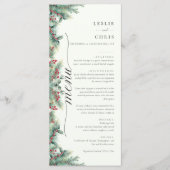冬の果実と松の水の色の緑結婚の メニュー (正面)
