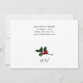 冬の果実と松の緑のクリスマスディナー 招待状 (裏面)