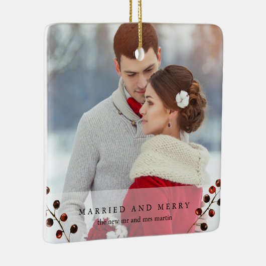 冬の果実と結婚したフォトメリーオーナメント セラミックオーナメント (右)