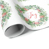 冬の果実と緑の喜びクリスマス ラッピングペーパー (ロールコーナー)