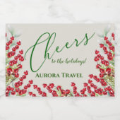 冬の果実と緑クリスマス応援ミニ スパークリングワインラベル (シングルラベル)