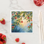 冬の果実と緑 | ホリデーパーティー スタンダードカクテルナプキン (インサイチュ)