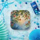 冬の果実と緑 | ホリデーパーティー ペーパープレート (パーティー)