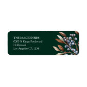 冬の果実のクリパーソナライズされたスマス ラベル (正面)