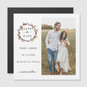 冬の果実の写真結婚式の日付を保存 (正面/裏面)