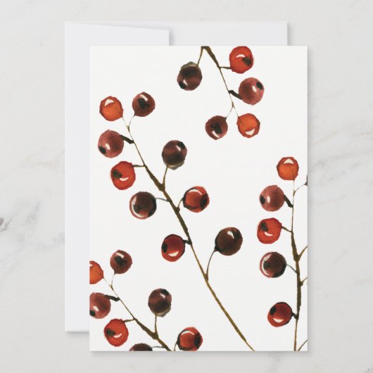 冬の果実の愛とフォトカ感謝していード サンキューカード (裏面)