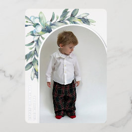 冬の果実の白いアーチ写真 箔シーズンカード