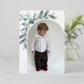 冬の果実の白いアーチ写真 箔シーズンカード (立ち正面)