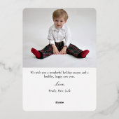 冬の果実の白いアーチ写真 箔シーズンカード (裏面)