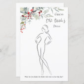 冬の果実の緑の葉のブライダルシャワーゲーム (正面/裏面)