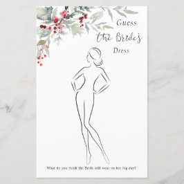 冬の果実の緑の葉のブライダルシャワーゲーム