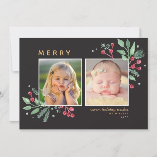 冬の果実の緑メリークリスマスクリスマス2写真 (正面)