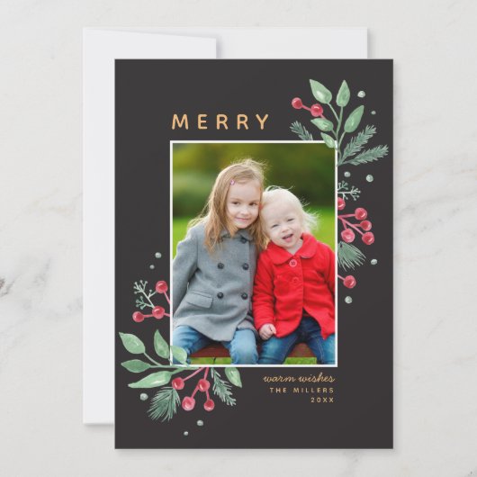 冬の果実の緑メリークリスマスフォト (正面)