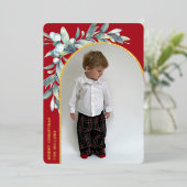 冬の果実の赤いアーチ写真 箔シーズンカード (立ち正面)