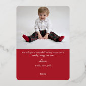 冬の果実の赤いアーチ写真 箔シーズンカード (裏面)