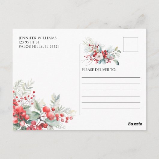 冬の果実はパーティーポストカードの後ずっと幸せに ポストカード (裏面)